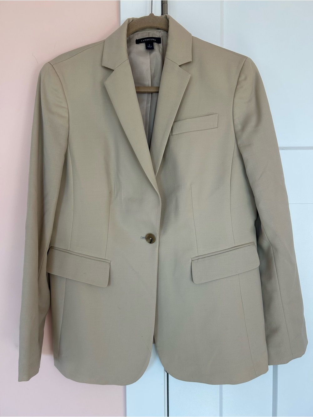 Lands End single button blazer- wool